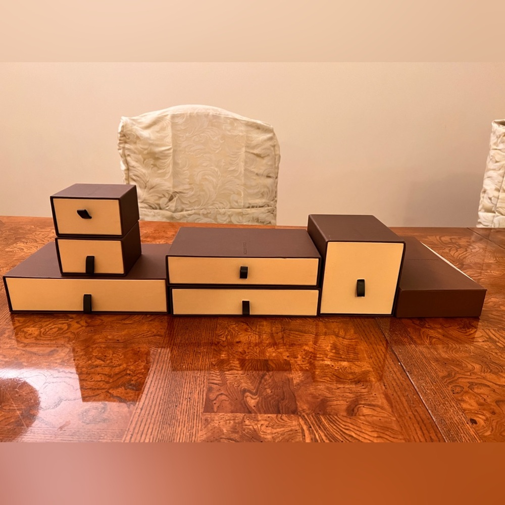 Louis Vuitton storage boxes and shopping bag bundle, assorted size boxes